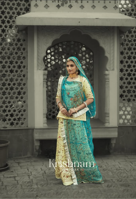Handcrafted Zari Bridal Lehenga Detail