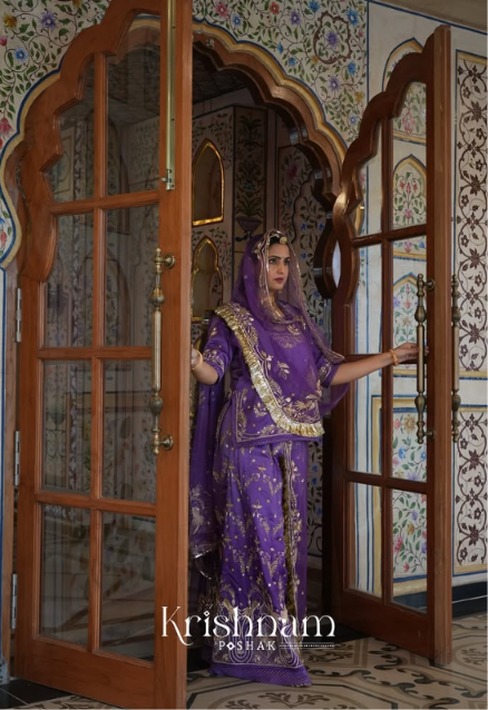 Mirror Work Silk Kurta Detail